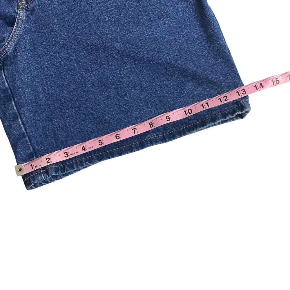 Vintage 90s Eddie Bauer Womens 14 Denim Bermuda Shorts Blue High Rise Mom Jean - Picture 13 of 13